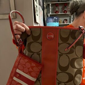 Authentic coach crossbody with wallet.